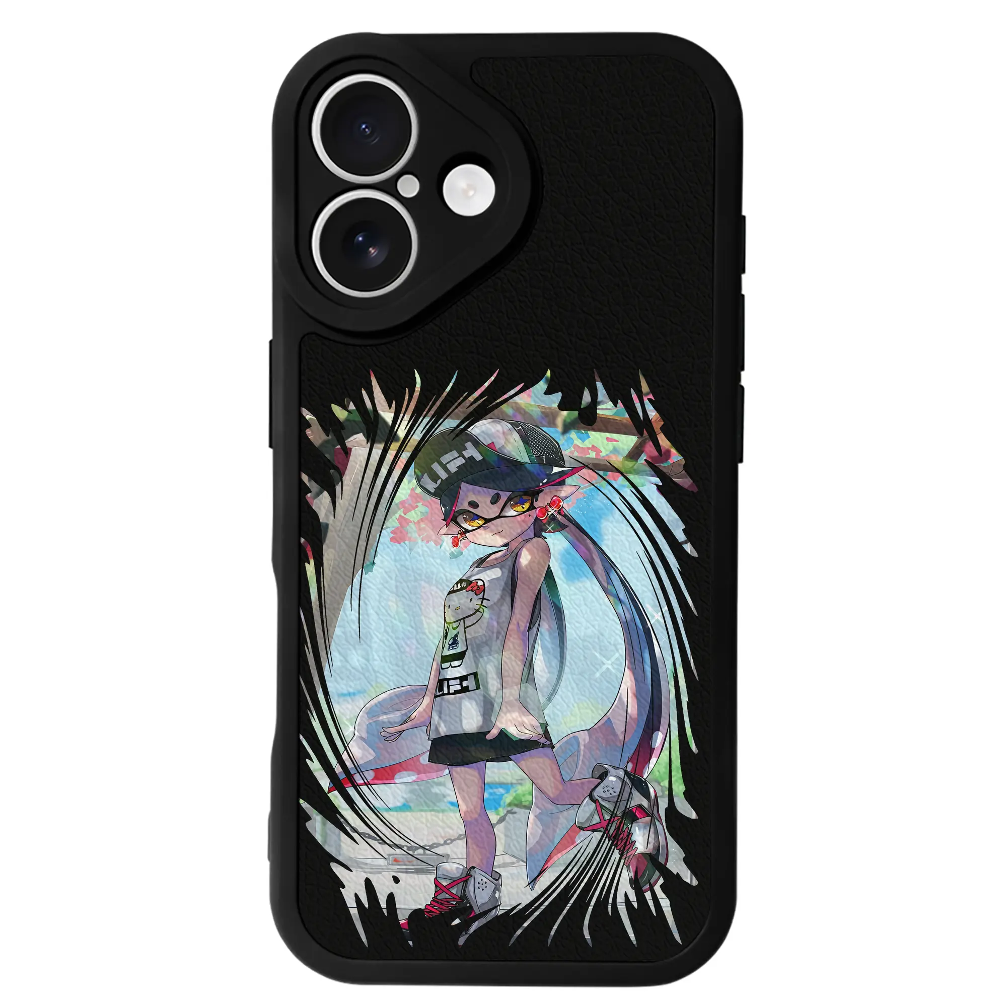 スプラトゥーン グッズ,シオカラーズ アオリ - IPhone 16シリーズ対応 ・ シリコンスマホケース ・ レザー調 ・ 高精度フィット ・ 耐衝撃 ・ ワイヤレス充電対応 ・ 精密カット